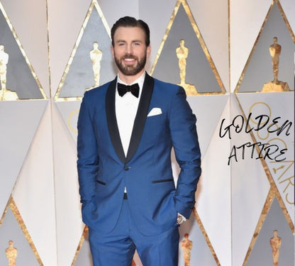 Blue Tuxedo Suit: One Button Wedding Groom Suit