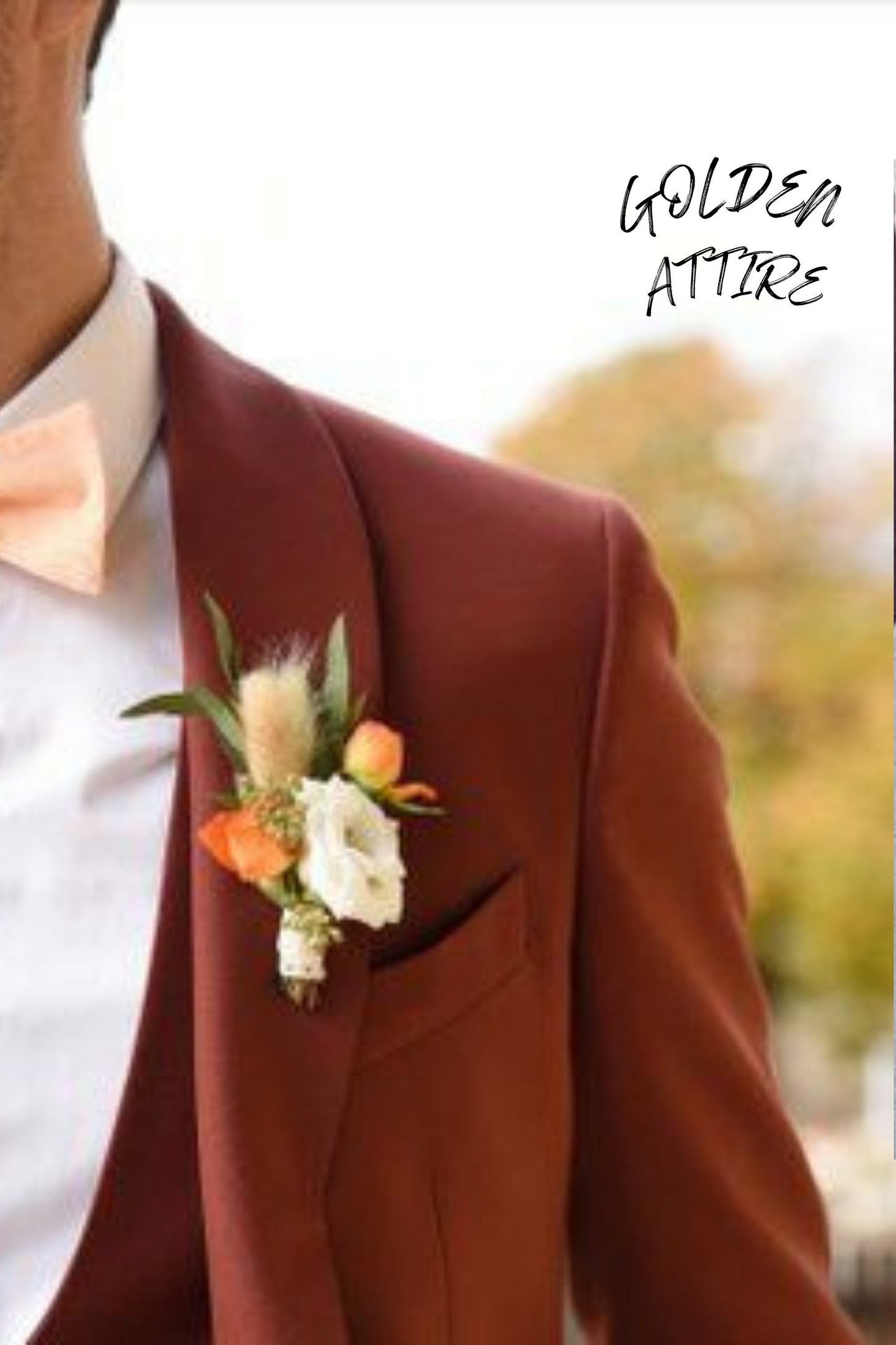 Rust Men's Suit, Luxury Two-Piece Ethnic Wedding Wear