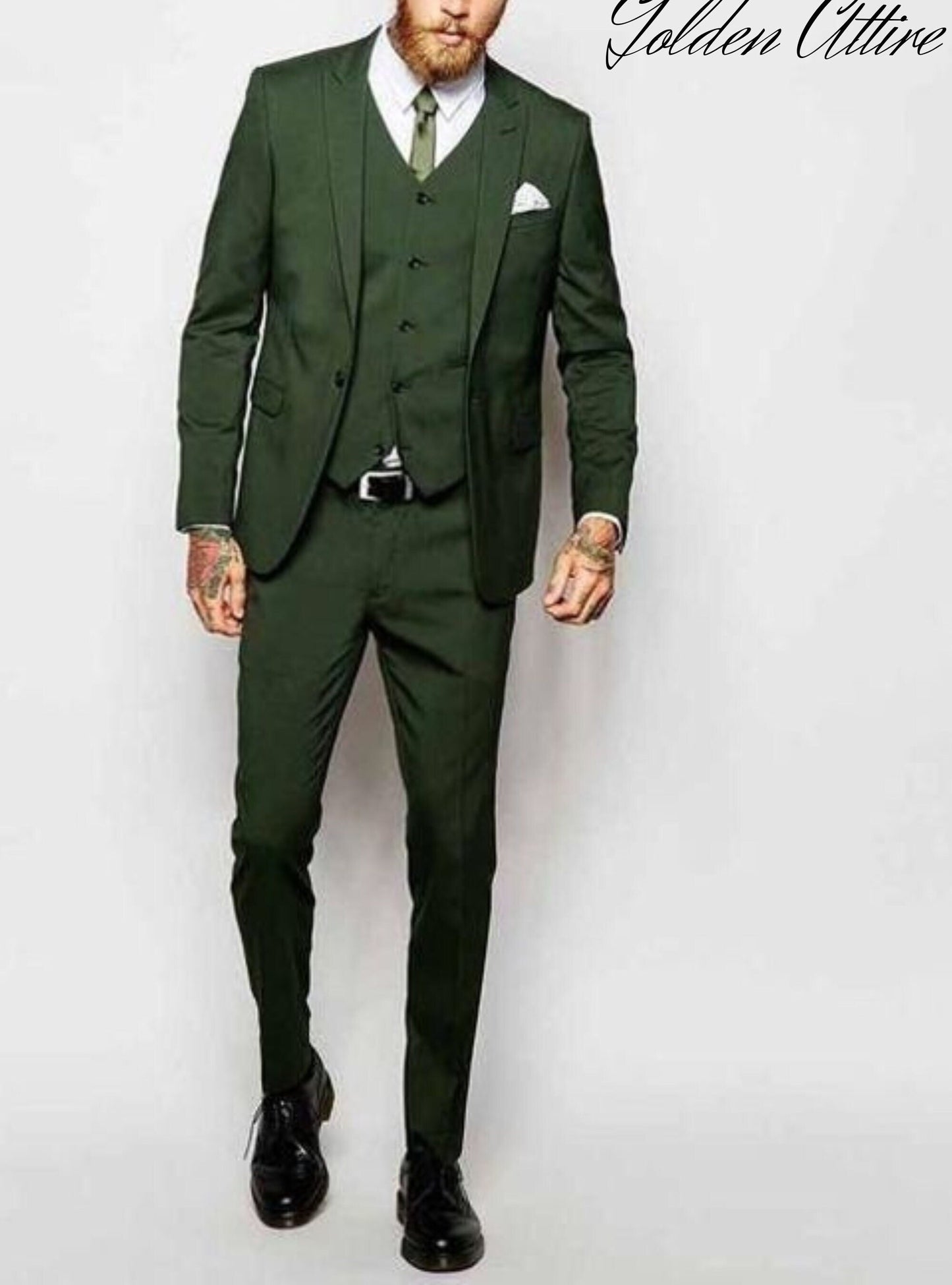 UK & US - 3 Piece Green Men's Suit