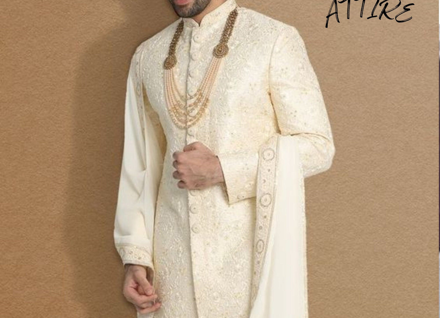 Handcrafted Indian Groom Sherwani, Wedding Outfit