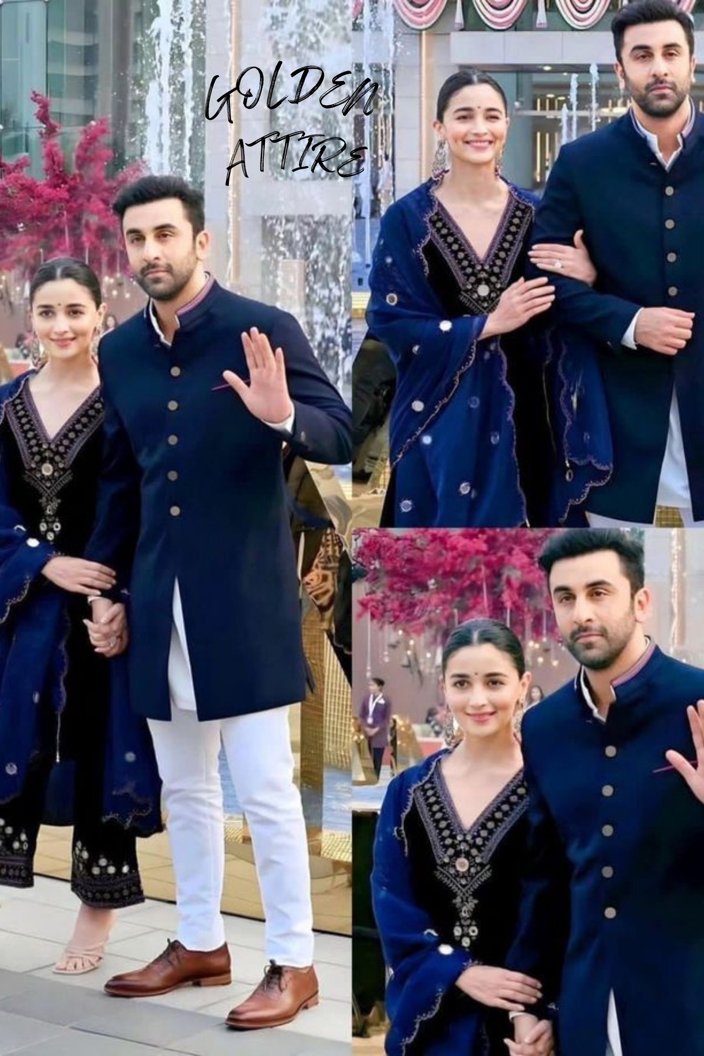 Blue Sherwani, Wedding Groom Indo Western Outfit