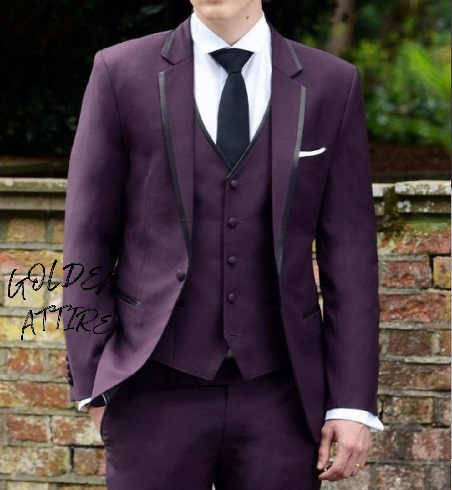 UK & US - 3 Piece Purple Suits Men's Suit