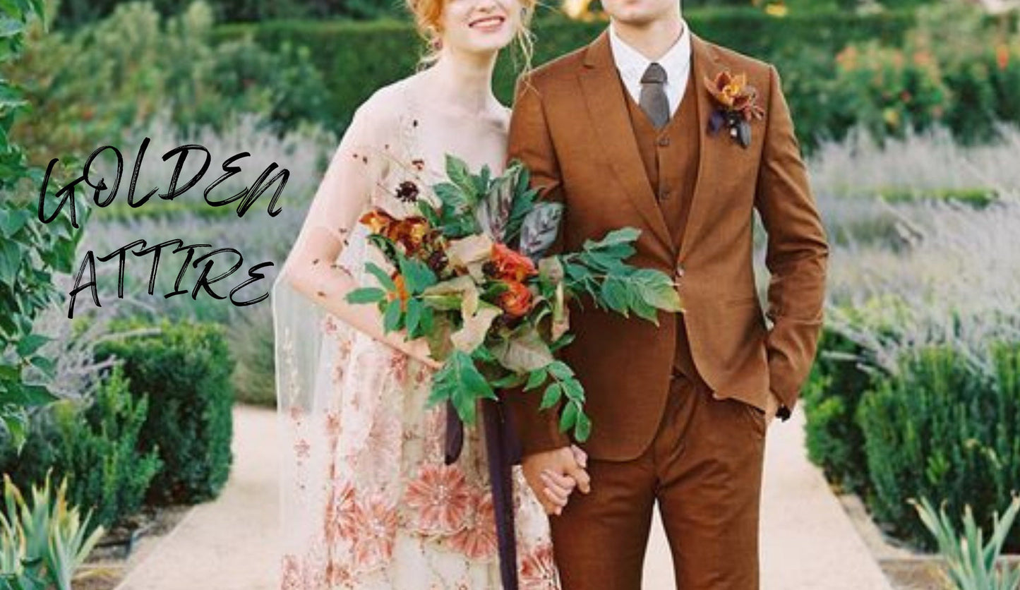 Rust Brown Suit: Luxury Stylish 3-Piece Ethnic Wedding Suit
