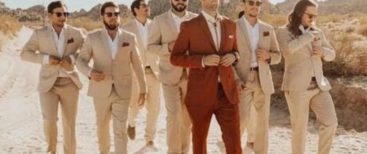 Men's Rust Brown 3 Piece Suit, Custom Fit Wedding Tuxedo