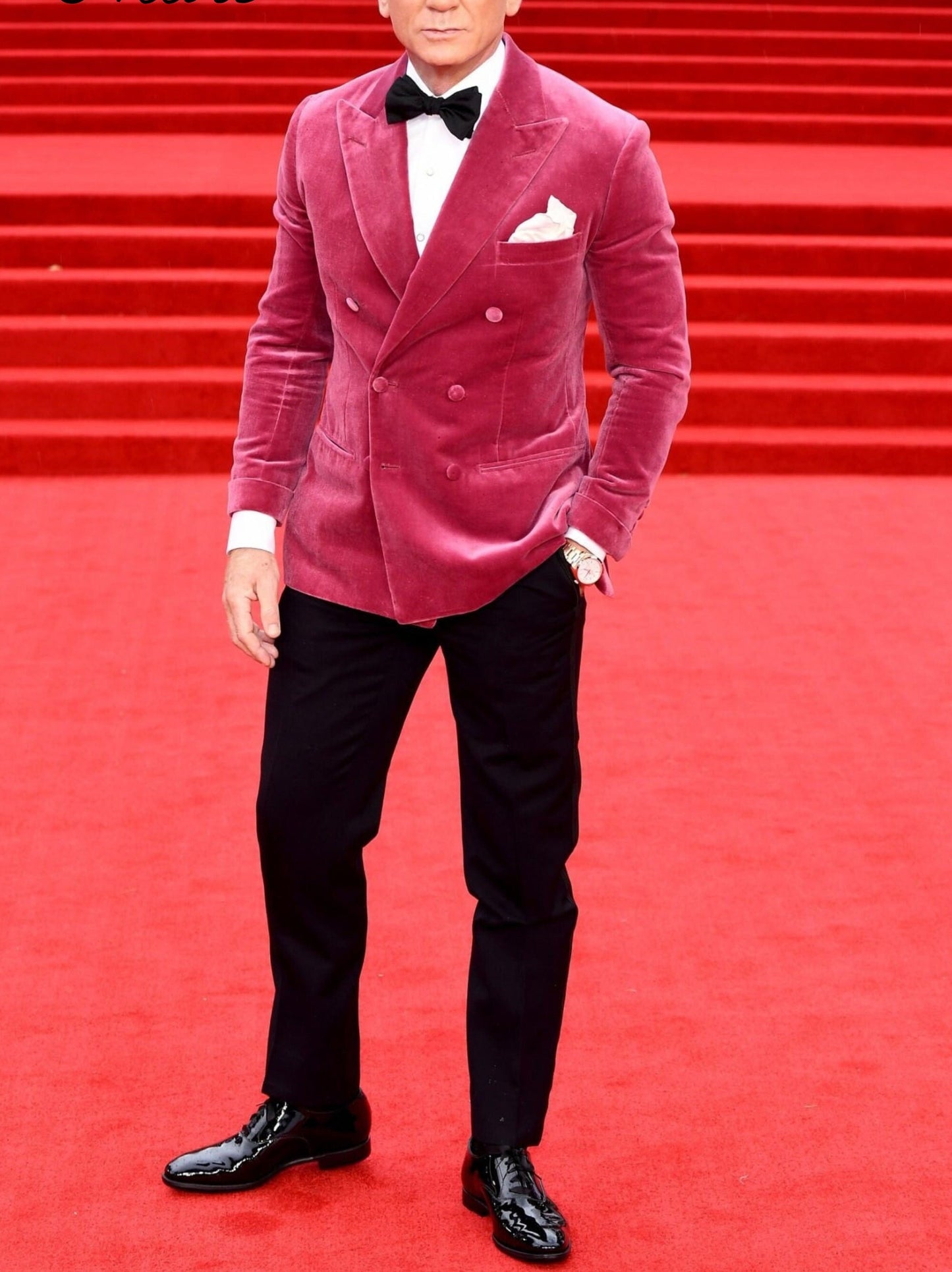 Men's Pink Velvet Double Breasted Blazer, Party Dinner Jacket