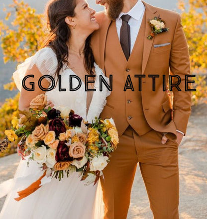 Terracotta Men's Suit: Luxury 2-Piece Ethnic Wedding Suit