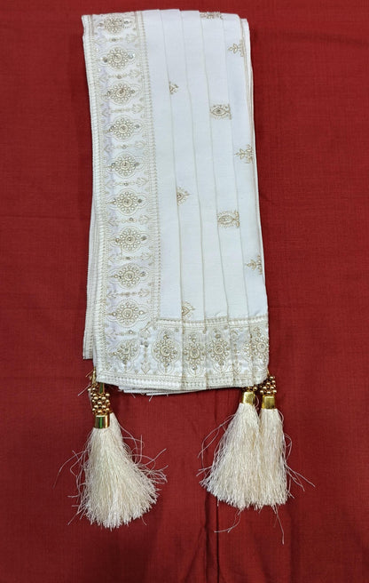 Ivory Wedding Shawl for Groom, Indian Sherwani Stole