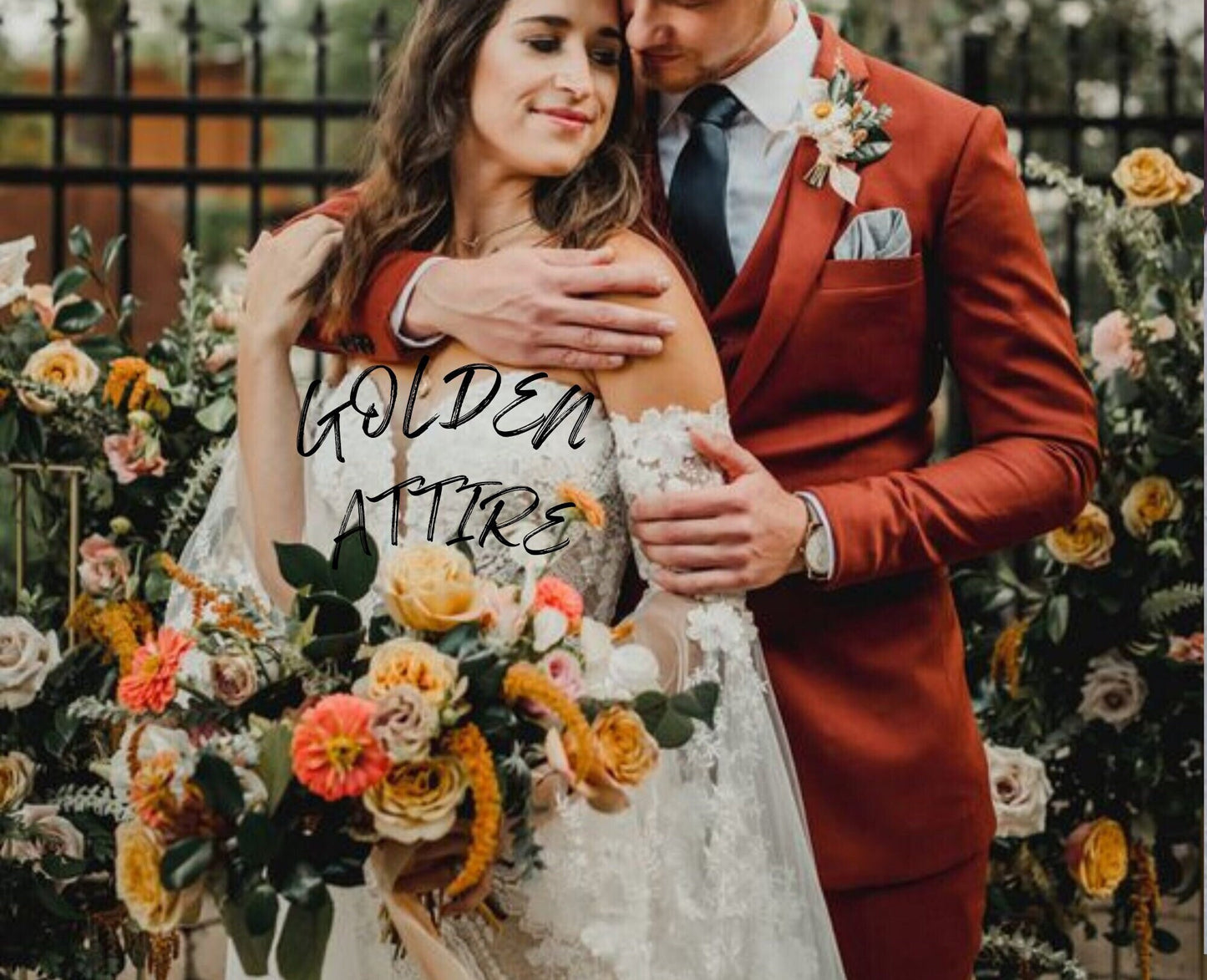 Rust Men's Suit: Terracotta Two-Button Wedding Suit