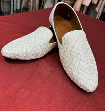 Ivory Wedding Mojari Shoes, Indian Groom Jutti, Sherwani Shoes,