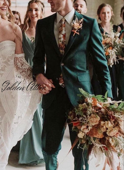 Green Wedding Suit for Men: Luxury Bespoke 2-Piece