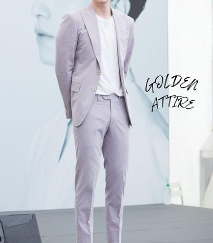 Light Purple Men's Suit: 2-Piece Wedding Groom Bespoke Suit