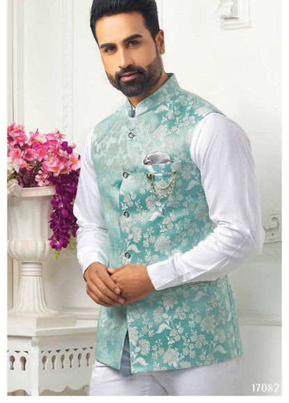 Floral Print Nehru Jacket: Classic Indian Wedding Attire