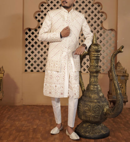 Handcrafted Sherwani for Men, Indian Wedding Groom Dress