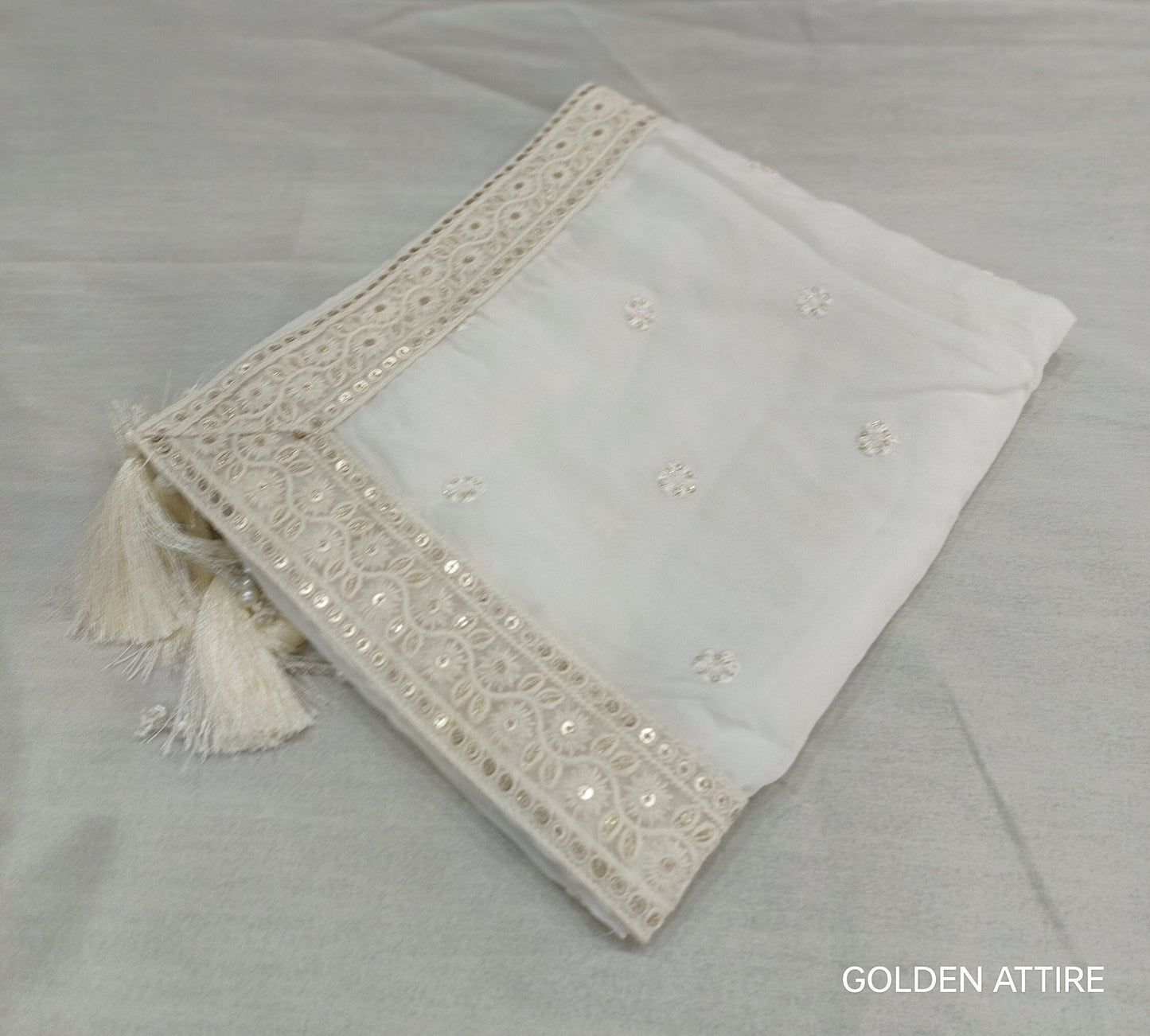White Wedding Shawl for Groom: Indian Sherwani Stole