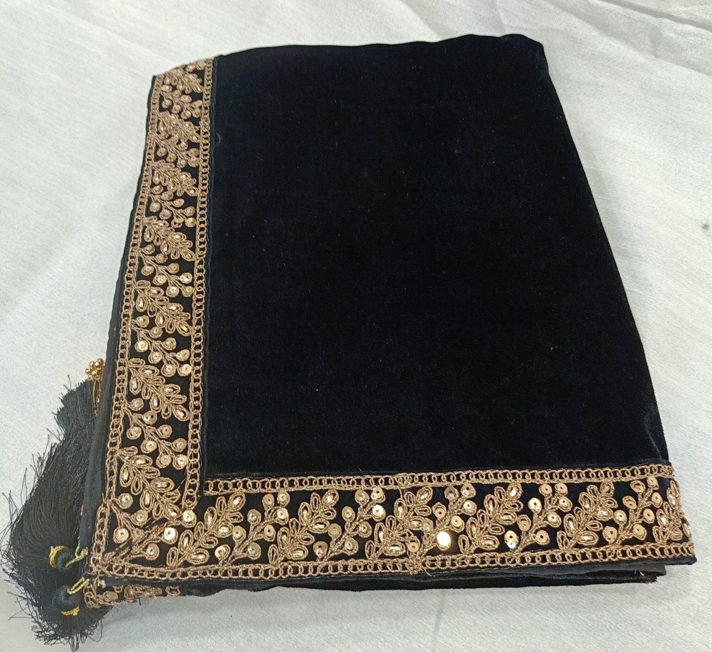 Black Sherwani Shawl, Indian Groom Wedding Dupatta