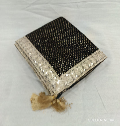 Black Sherwani Shawl: Indian Groom Wedding Stole
