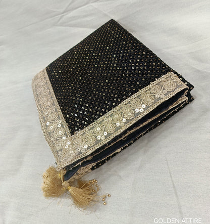 Black Sherwani Shawl: Indian Groom Wedding Stole