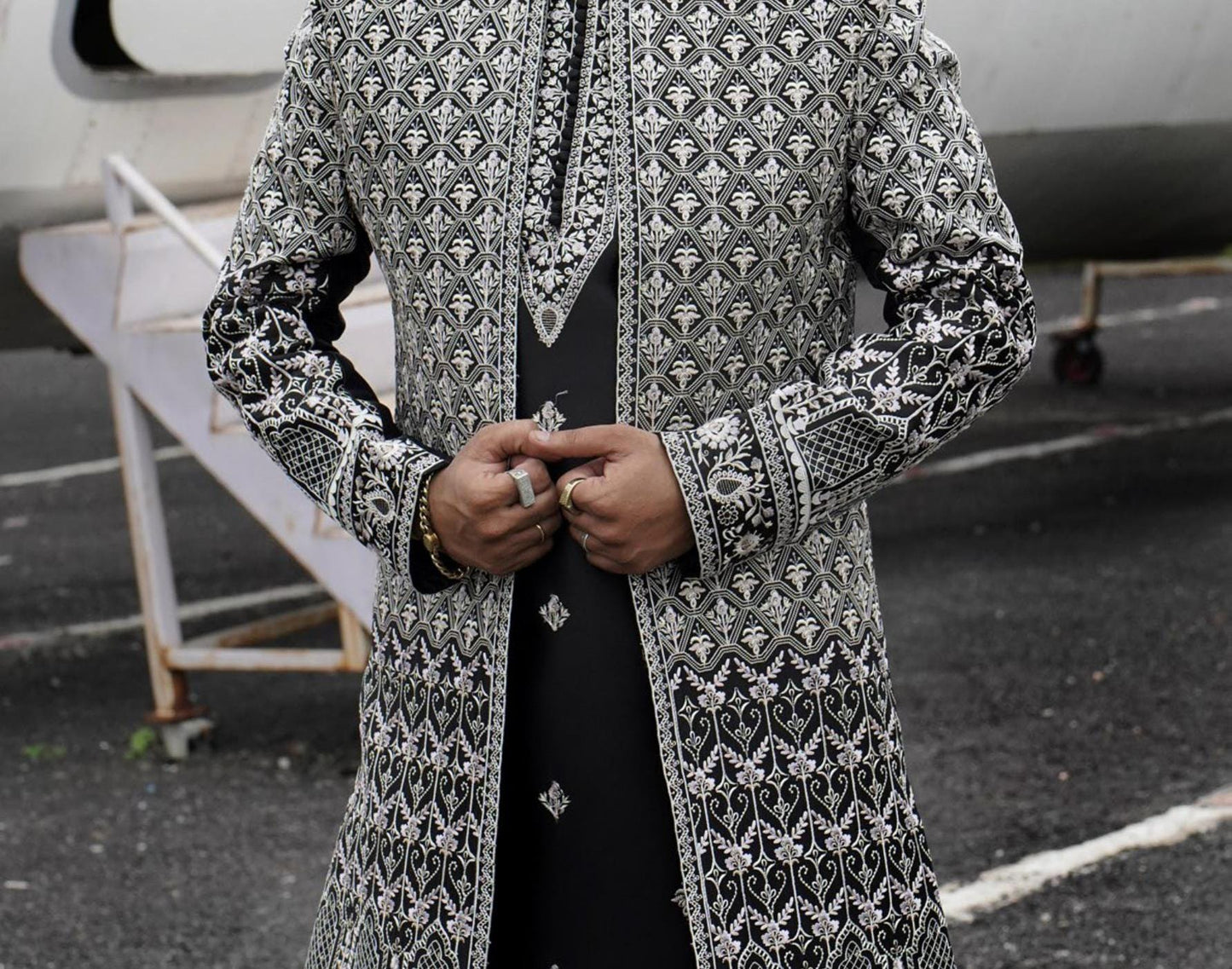 Elegant Indo Western Sherwani Set: Indian Groom Outfit