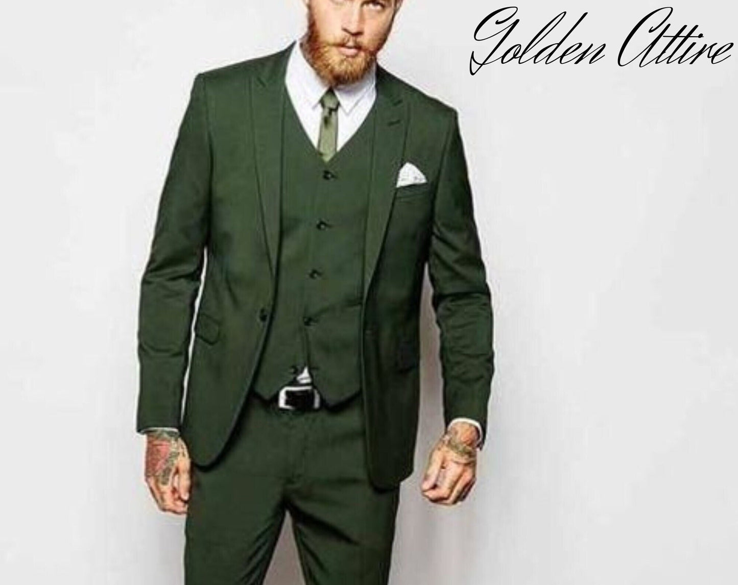 UK & US - 3 Piece Green Men's Suit