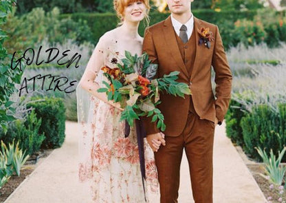 Rust Brown Suit: Luxury Stylish 3-Piece Ethnic Wedding Suit