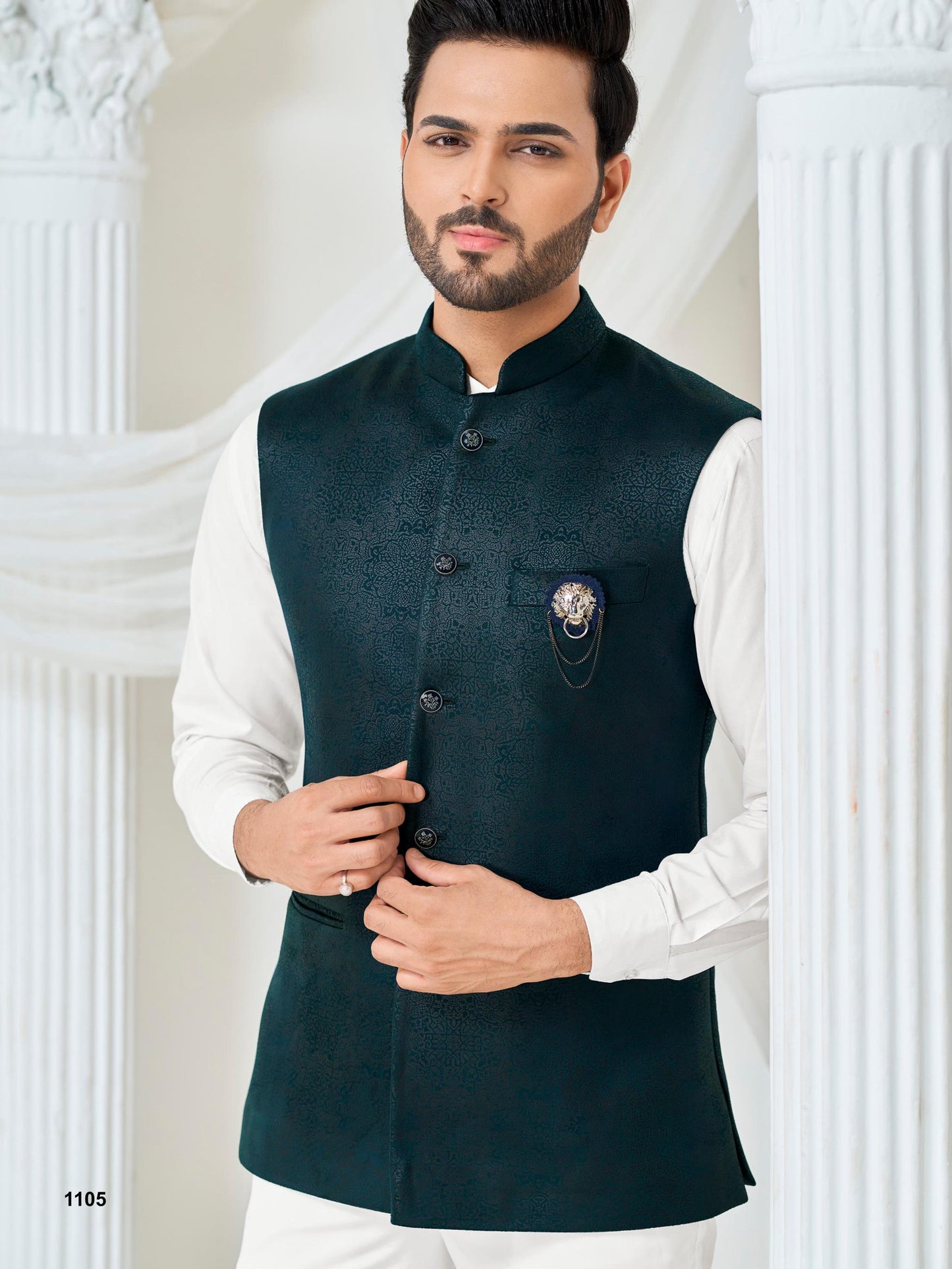 Men's Nehru Jacket, Formal Groom Wedding Kurta Waistcoat
