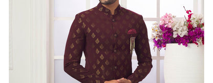 Maroon Jodhpuri Suit: Men's Indian Wedding Outfit
