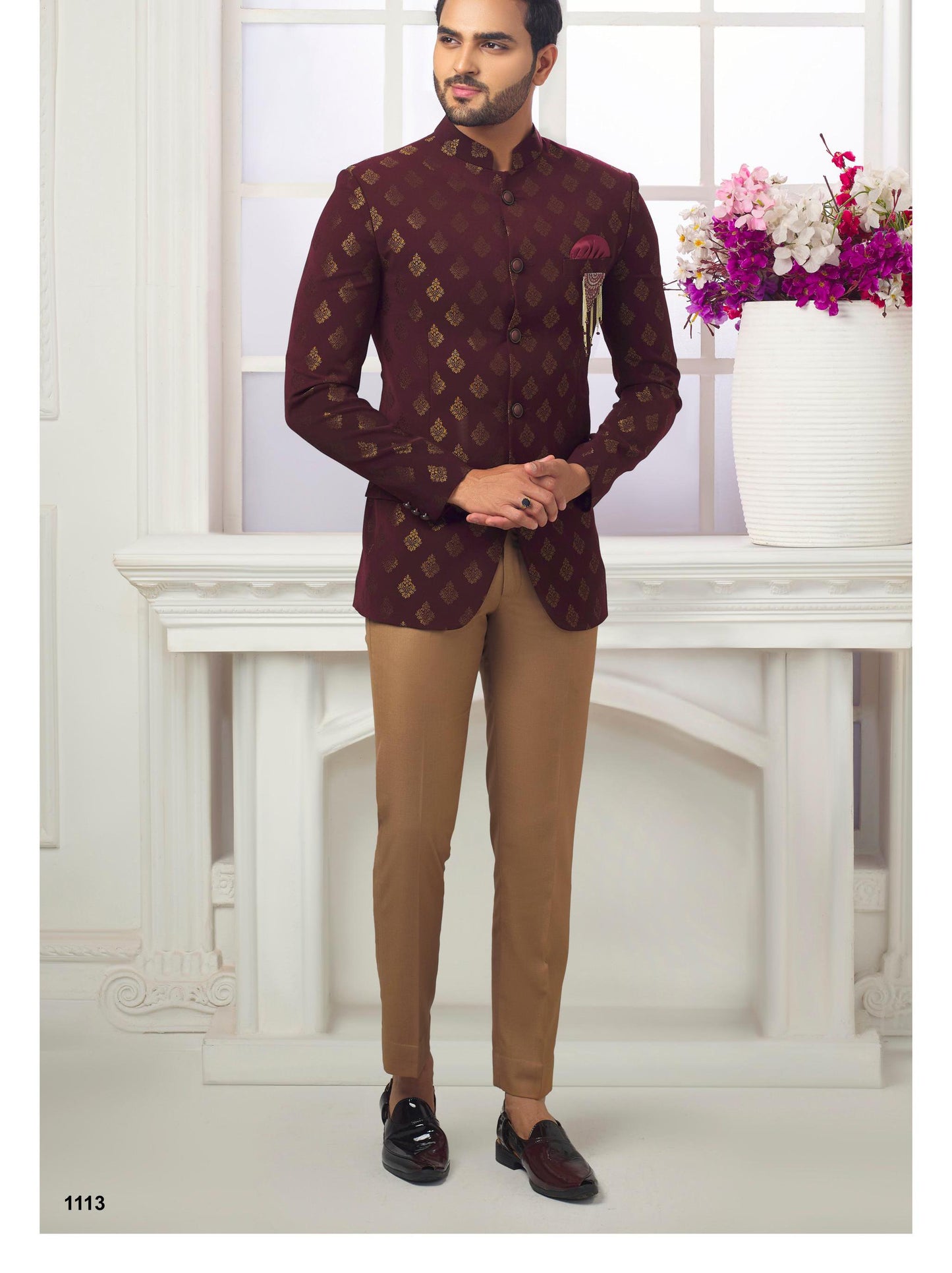 Maroon Jodhpuri Suit: Men's Indian Wedding Outfit