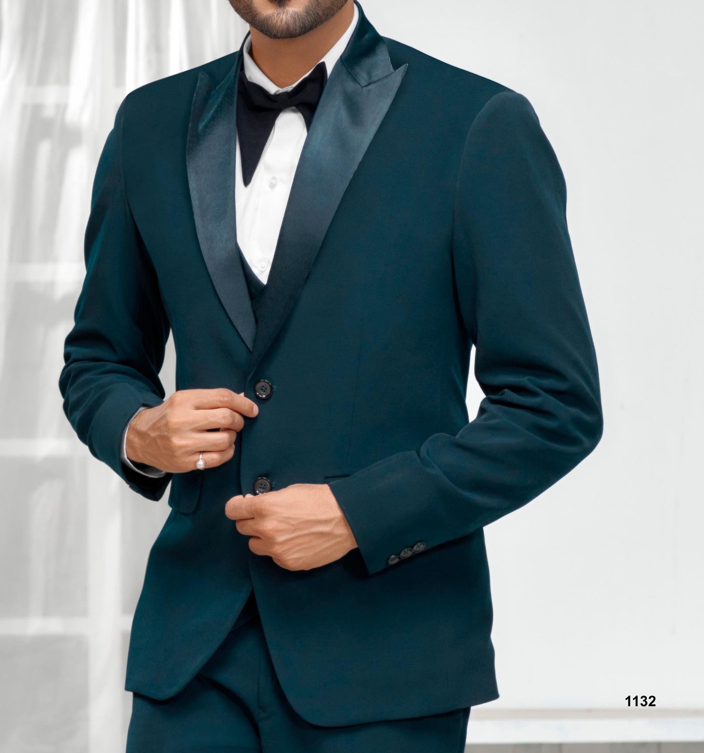 Green 3 Piece Suit: Luxury Wedding Groom Bespoke Suit