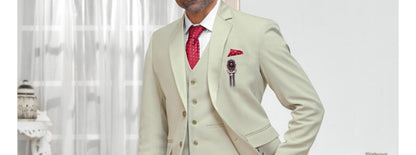 Sage Green 3 Piece Suit: Classic Fit Wedding Groom Suit