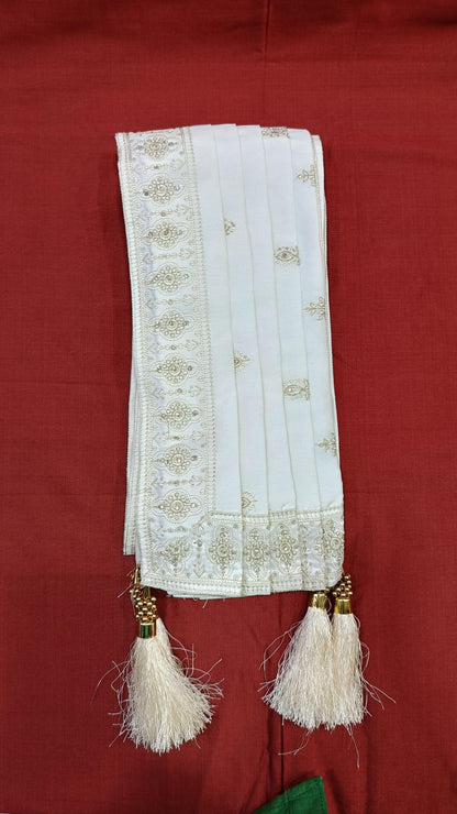 Ivory Wedding Shawl for Groom, Indian Sherwani Stole