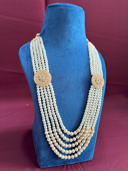 Groom Pearl Necklace, Sherwani Kantha, Men's Wedding Jewelry