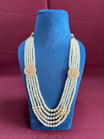 Groom Pearl Necklace, Sherwani Kantha, Men's Wedding Jewelry