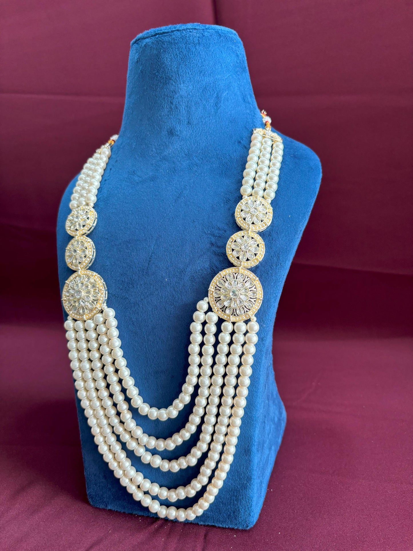 Pearl Sherwani Necklace: Indian Wedding Groom Jewelry