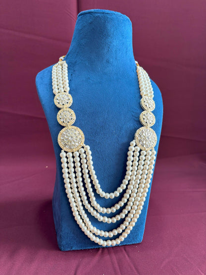 Pearl Sherwani Necklace: Indian Wedding Groom Jewelry