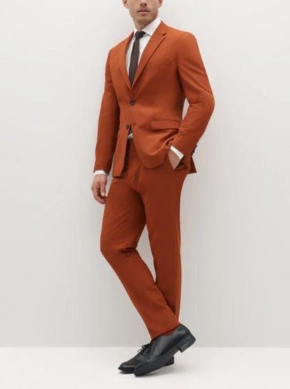 UK & US - 2 Piece Rust suits, Men's Suit,