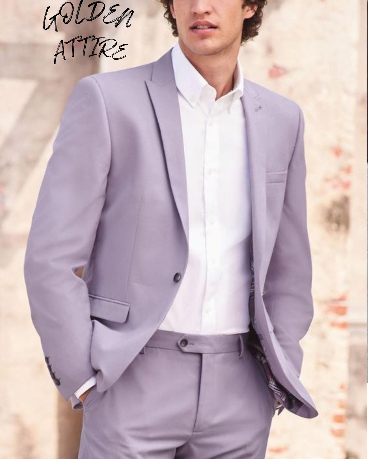 Lavender Two Piece Suit, Groom Outfit, Custom Fit Wedding Suit for Men USA & UK