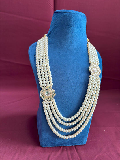 Ivory Pearl Groom Necklace, Sherwani Wedding Mala