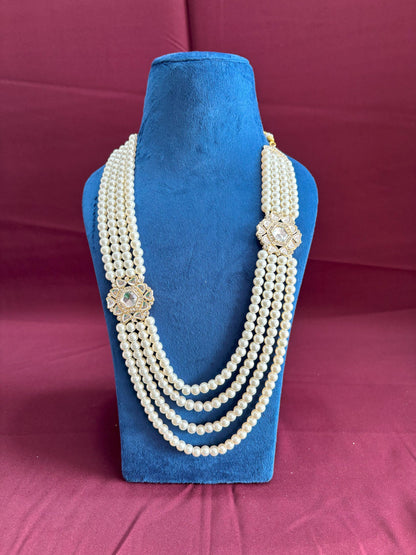 Ivory Pearl Groom Necklace, Sherwani Wedding Mala