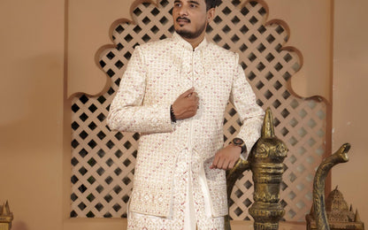 Handcrafted Sherwani for Men, Indian Wedding Groom Dress