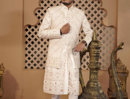 Handcrafted Sherwani for Men, Indian Wedding Groom Dress