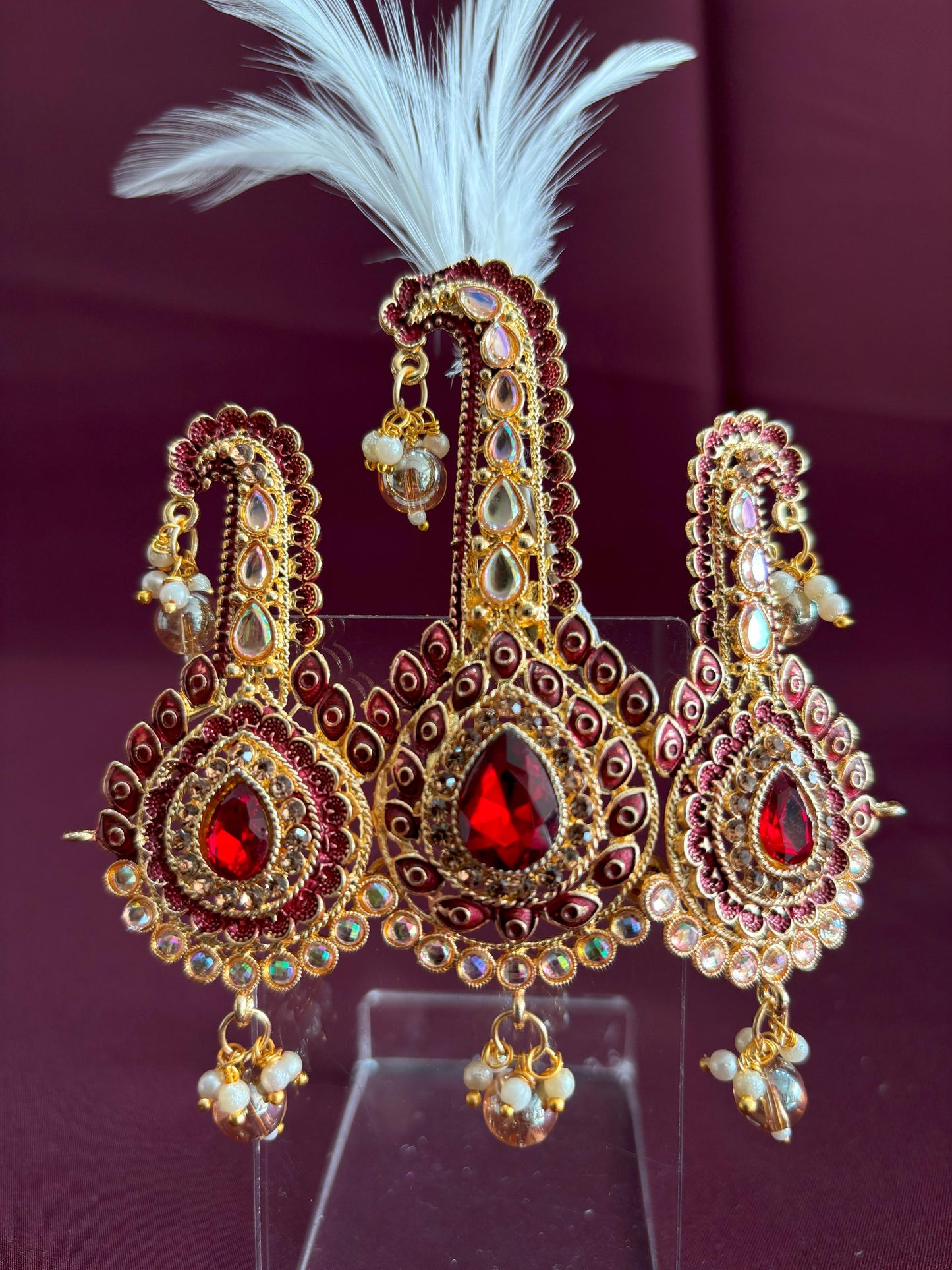 Indian Groom Turban Brooch: Beaded Dhula Kilangi Kalgi