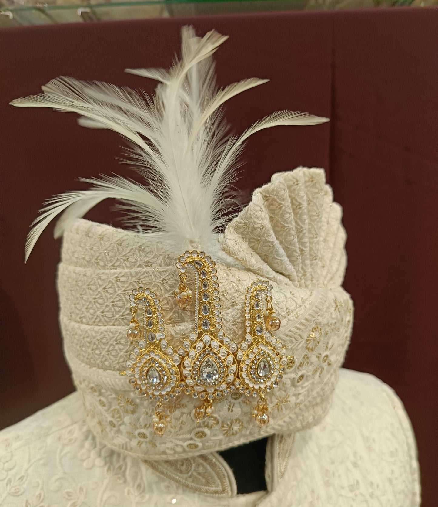Groom Turban Brooch: Indian Wedding Safa Kalangi