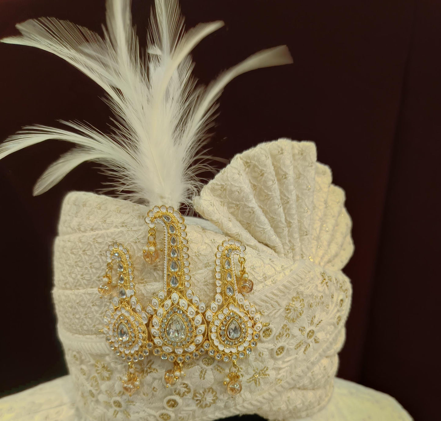 Groom Turban Brooch: Indian Wedding Safa Kalangi
