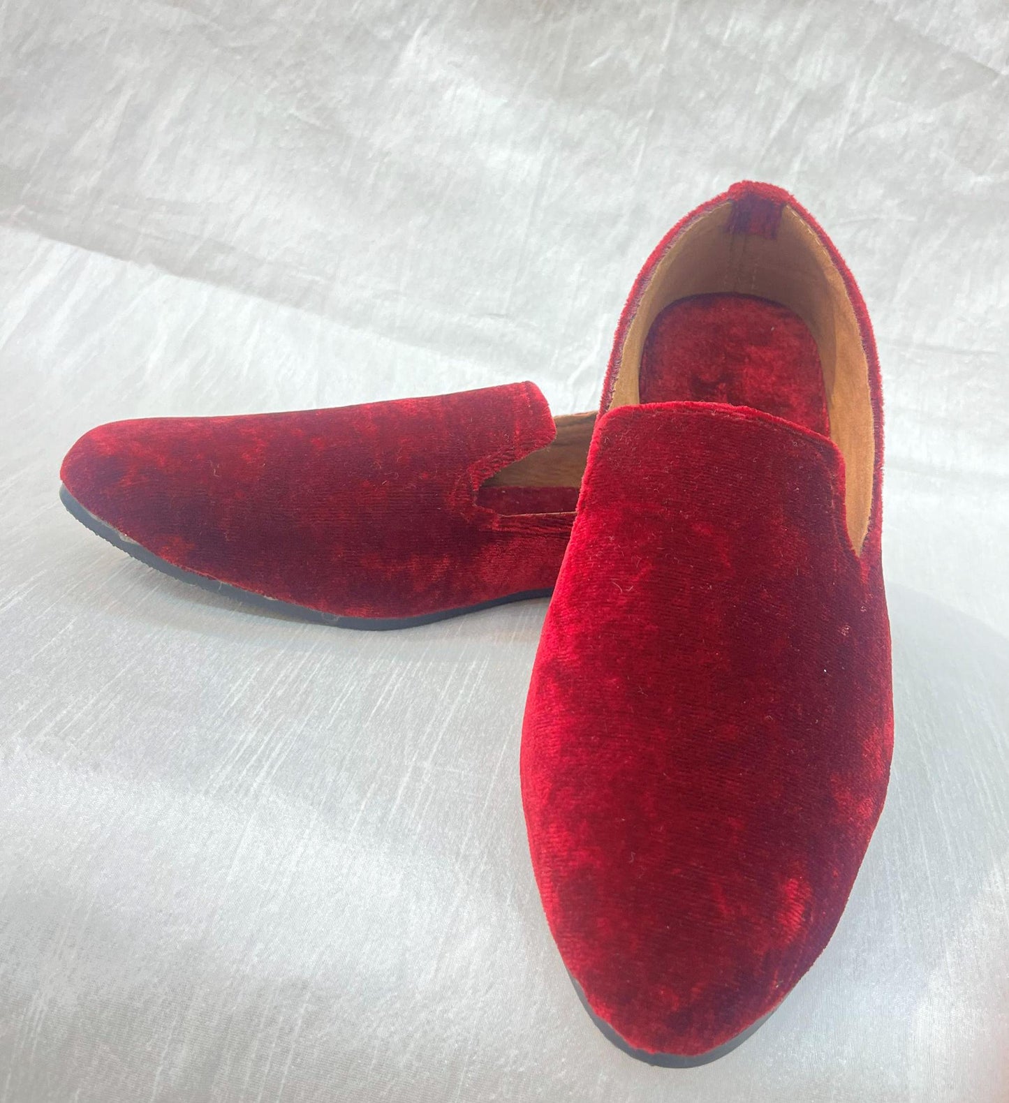 Maroon Velvet Groom Jutti, Wedding Mojari Shoes for Men