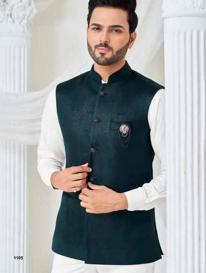 Men's Nehru Jacket, Formal Groom Wedding Kurta Waistcoat