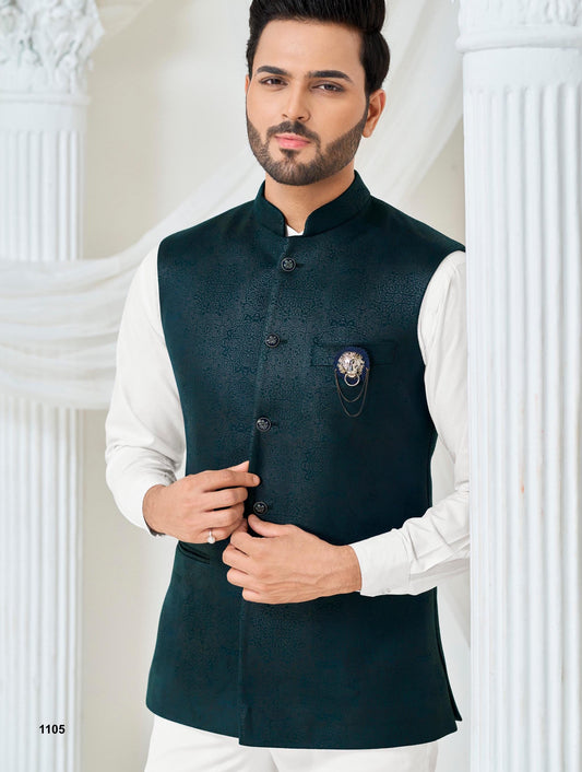 Men's Nehru Jacket, Formal Groom Wedding Kurta Waistcoat