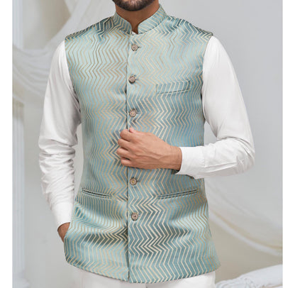 Men's Handcrafted Nehru Jacket: Indian Wedding Groom Vest