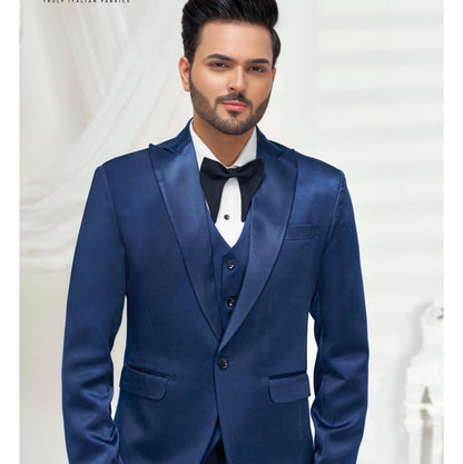 Blue Wedding Suit: Luxury Bespoke Groomsmen Suit