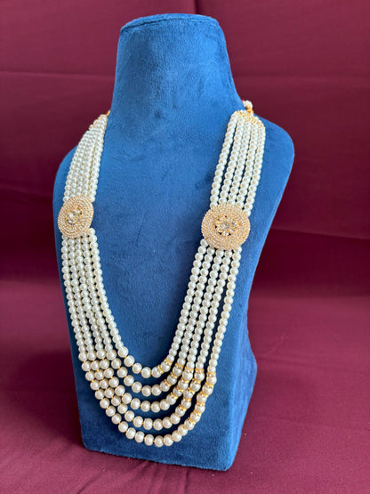 Groom Pearl Necklace, Sherwani Kantha, Men's Wedding Jewelry