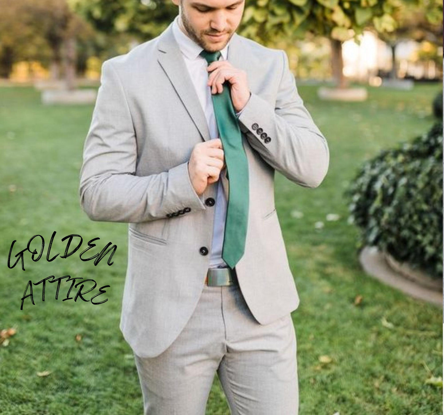 Light Grey Suit, Slim Fit Two-Piece Custom Wedding Suit